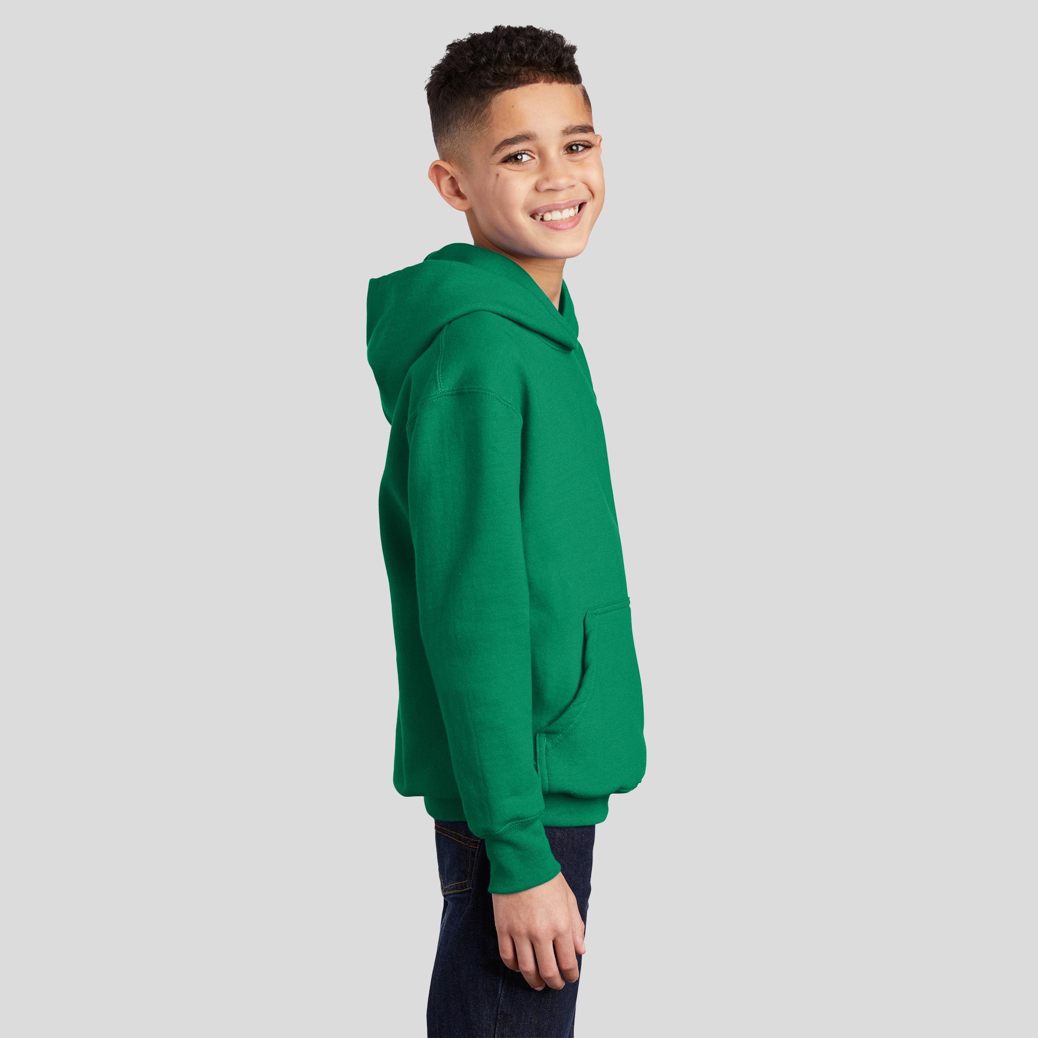 Youth Core Fleece Pullover Hooded Sweatshirt | Kelly Green