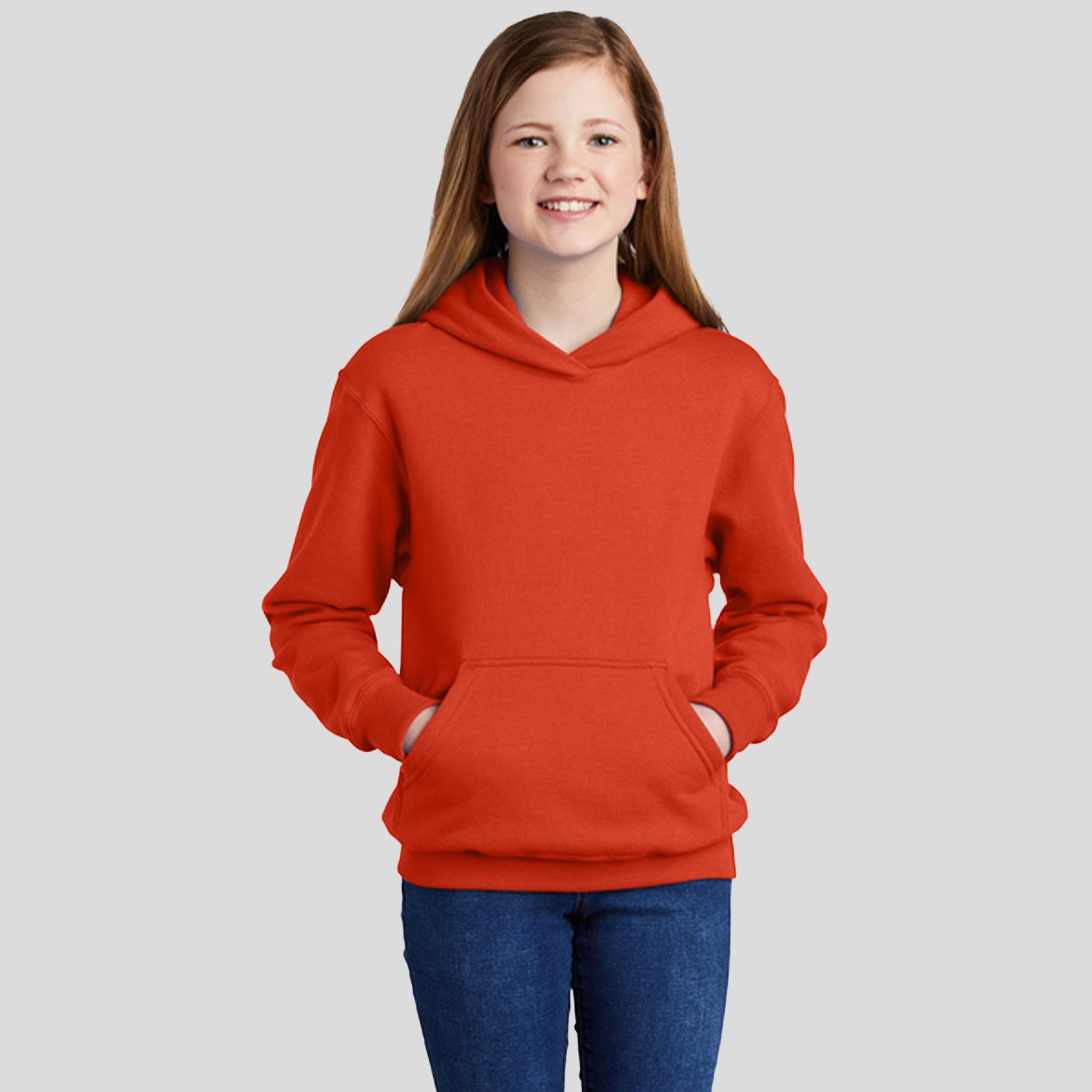 Youth Core Fleece Pullover Hooded Sweatshirt | Orange
