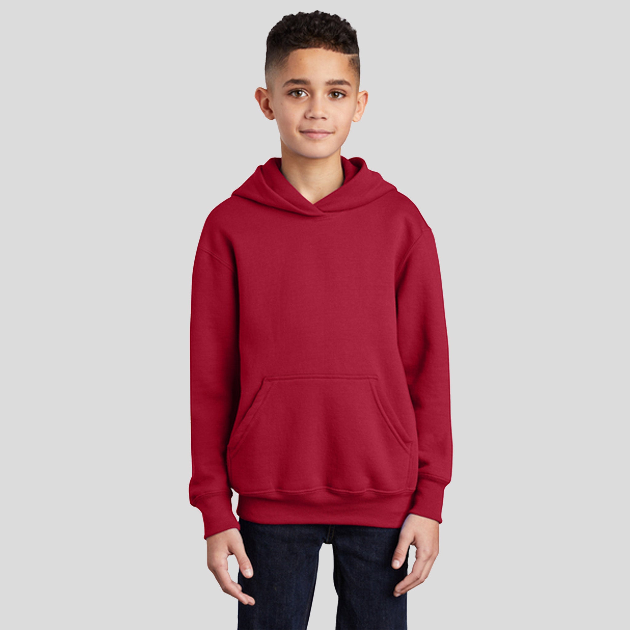 Youth Core Fleece Pullover Hooded Sweatshirt | Red