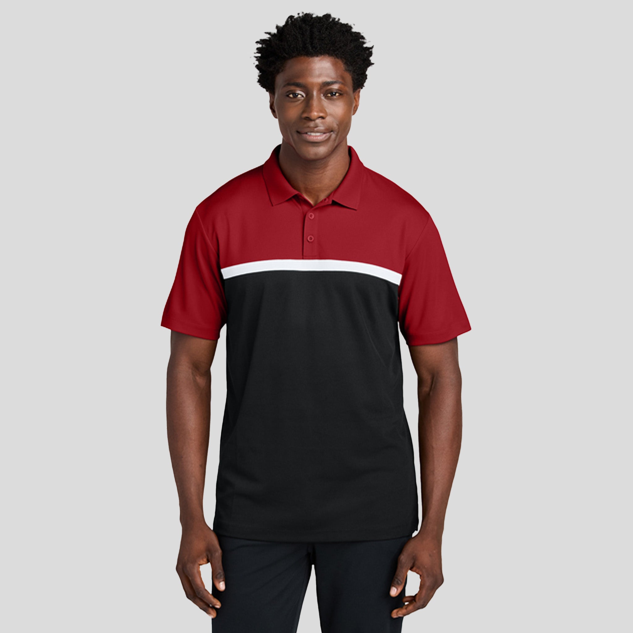 UV Micropique Colorblock Polo | Deep Red/Black/White