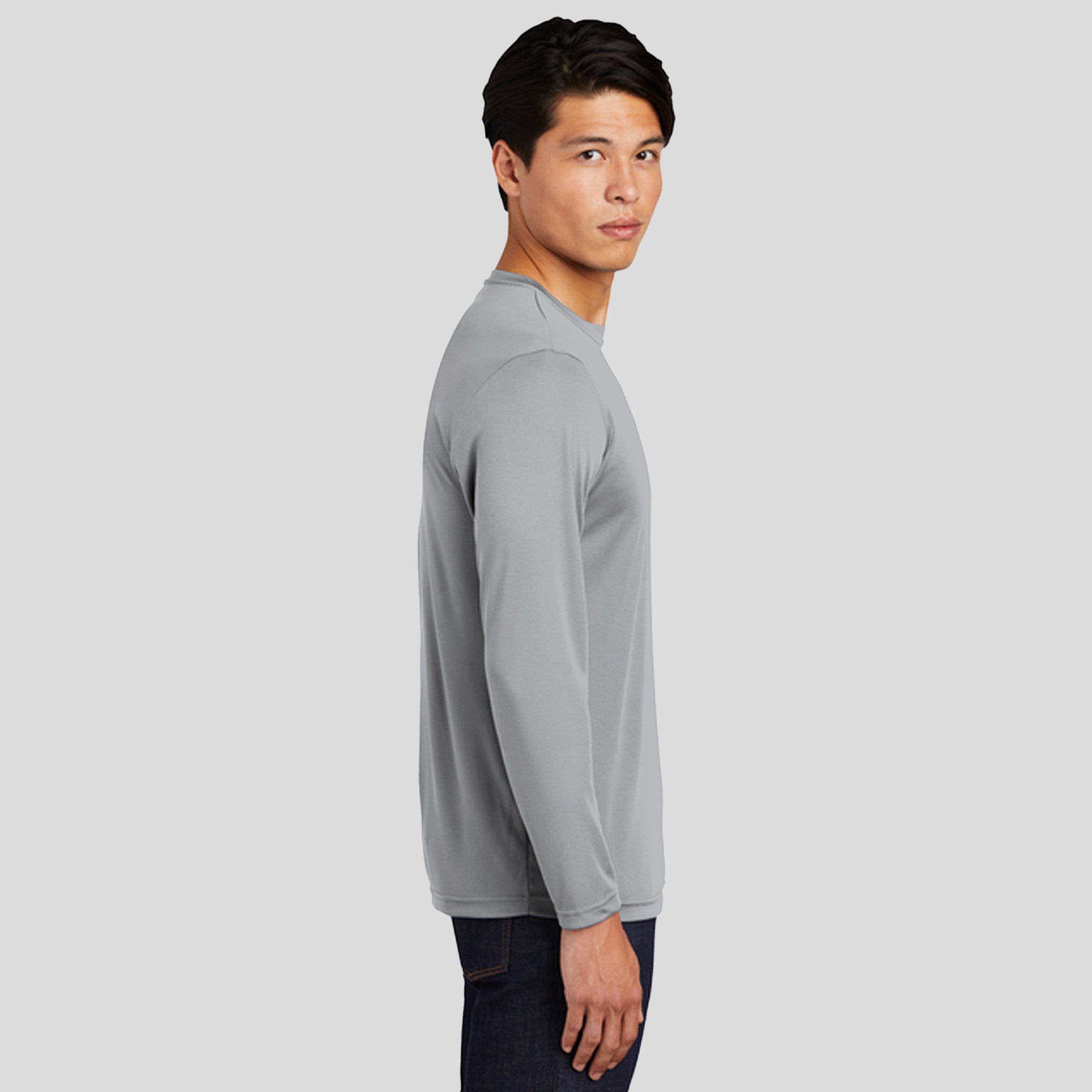 Tall Long Sleeve PosiCharge® Competitor™ Tee | Silver