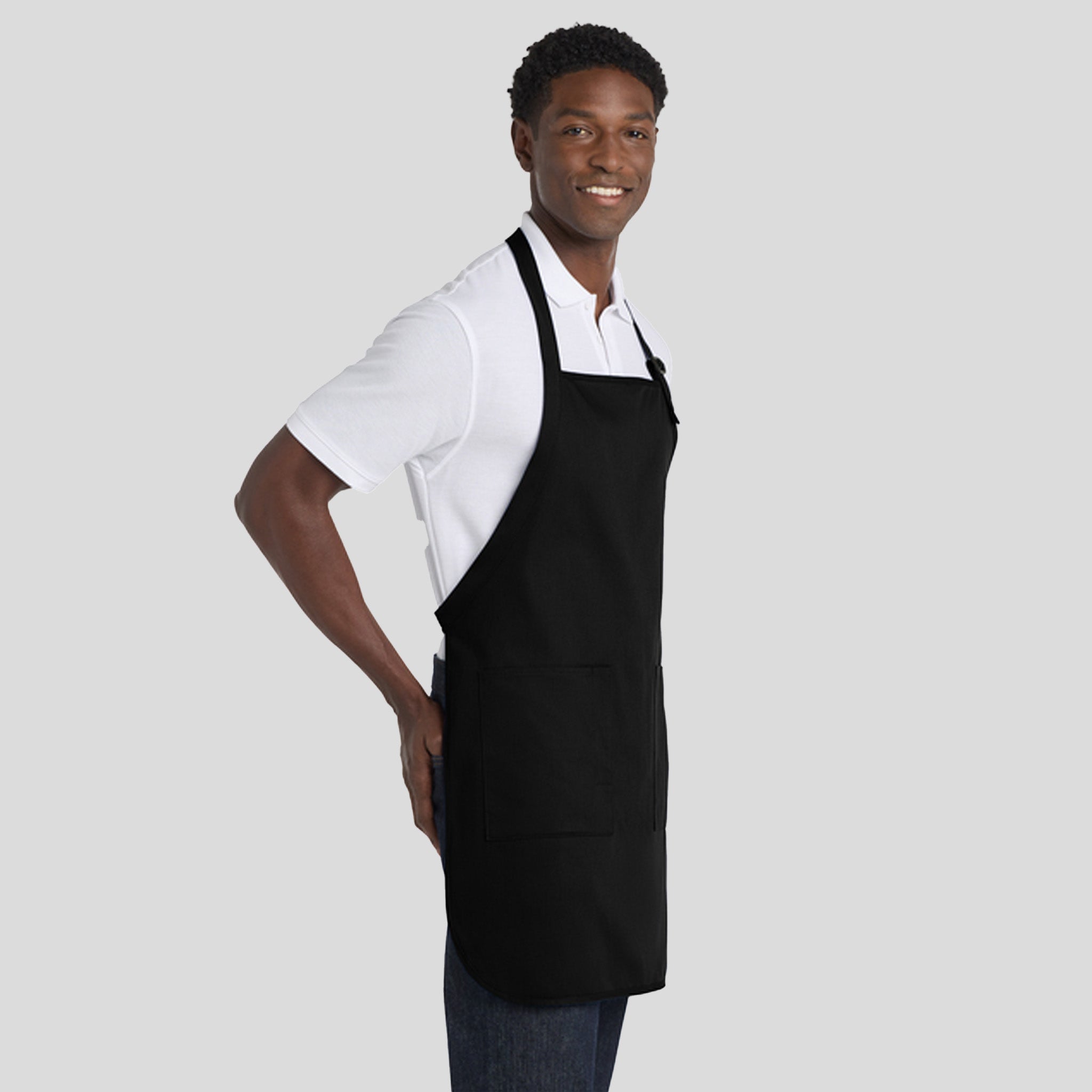 Full-Length Apron with Pockets | Black
