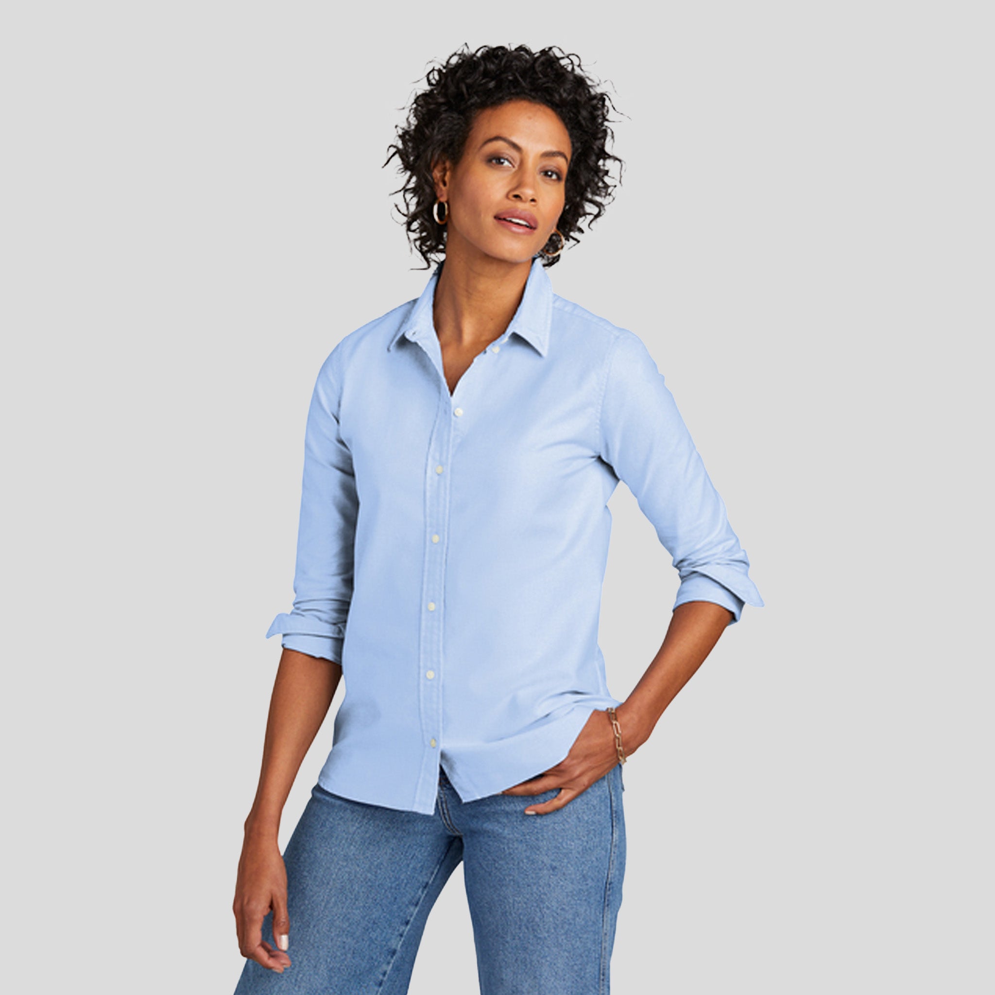 Women’s Casual Oxford Cloth Shirt | Newport Blue