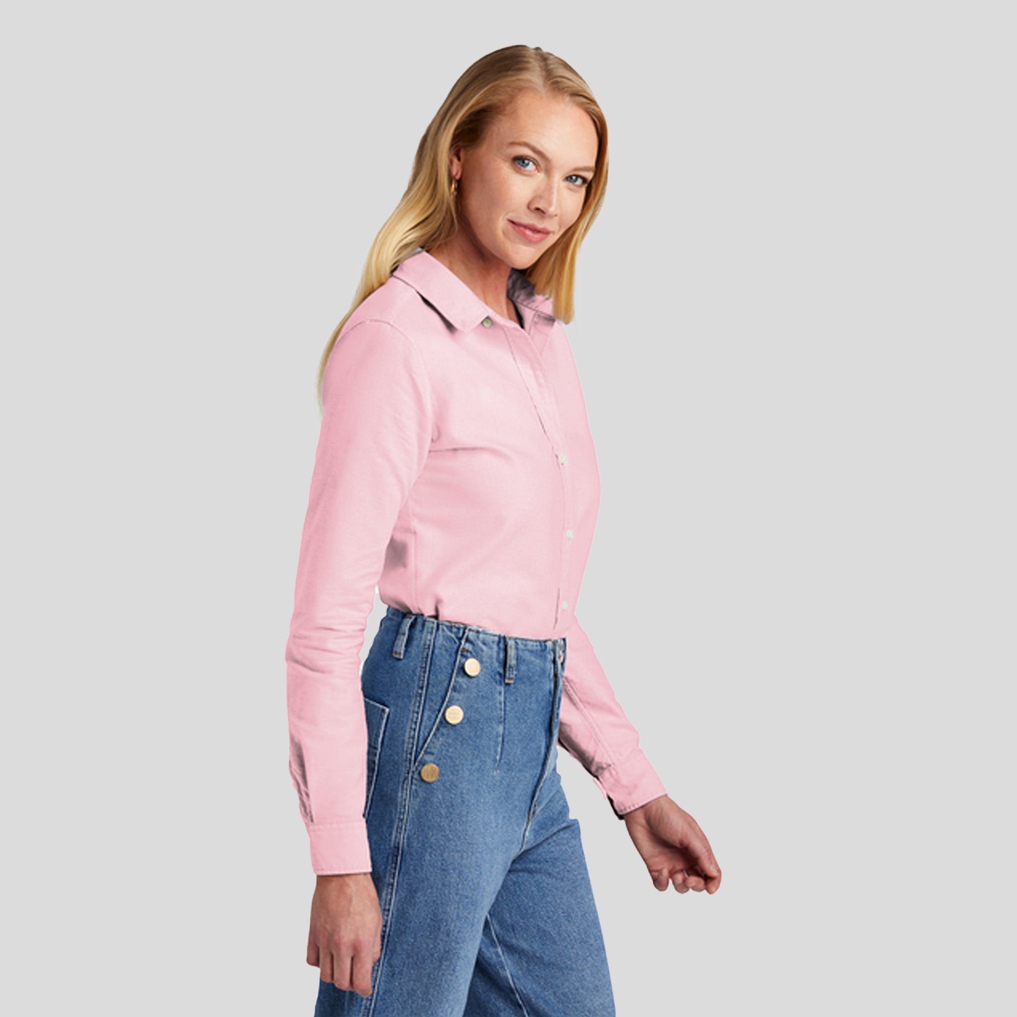 Women’s Casual Oxford Cloth Shirt | Soft Pink
