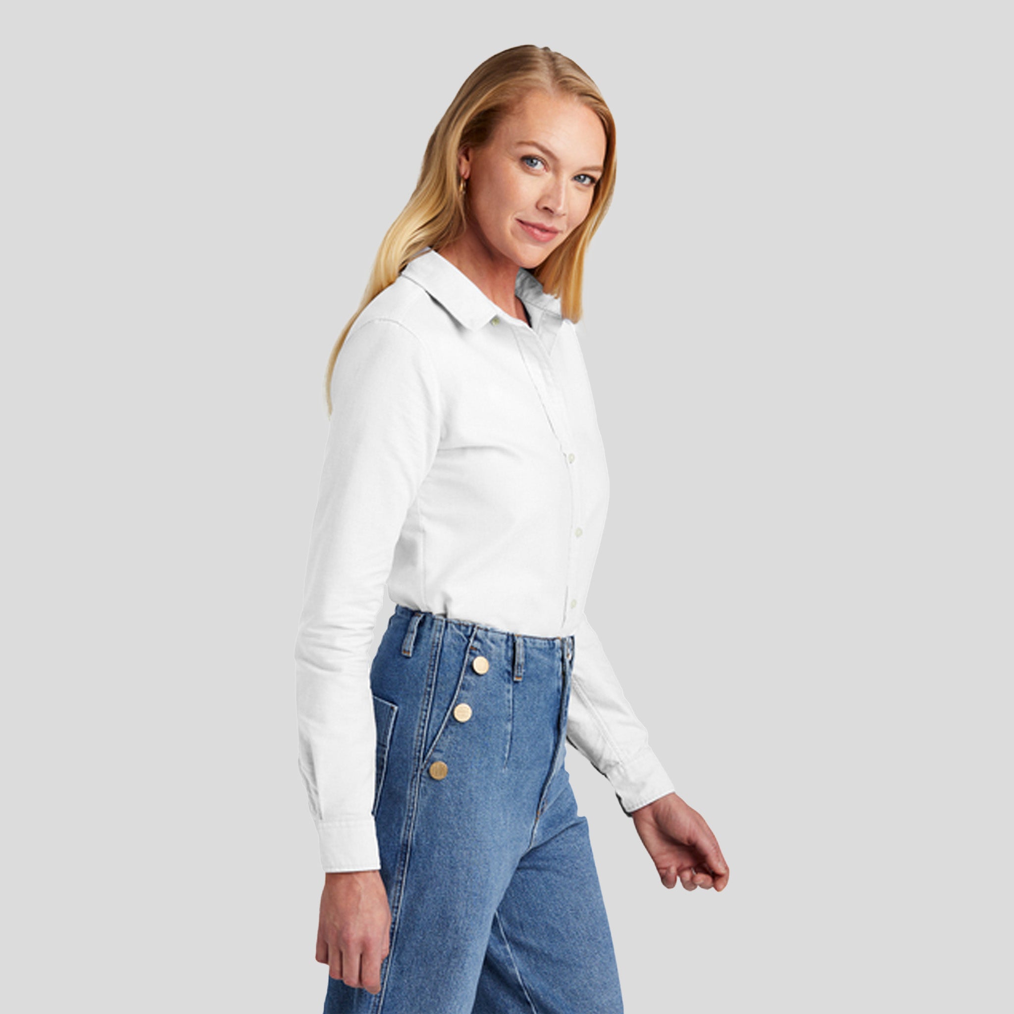 Women’s Casual Oxford Cloth Shirt | White