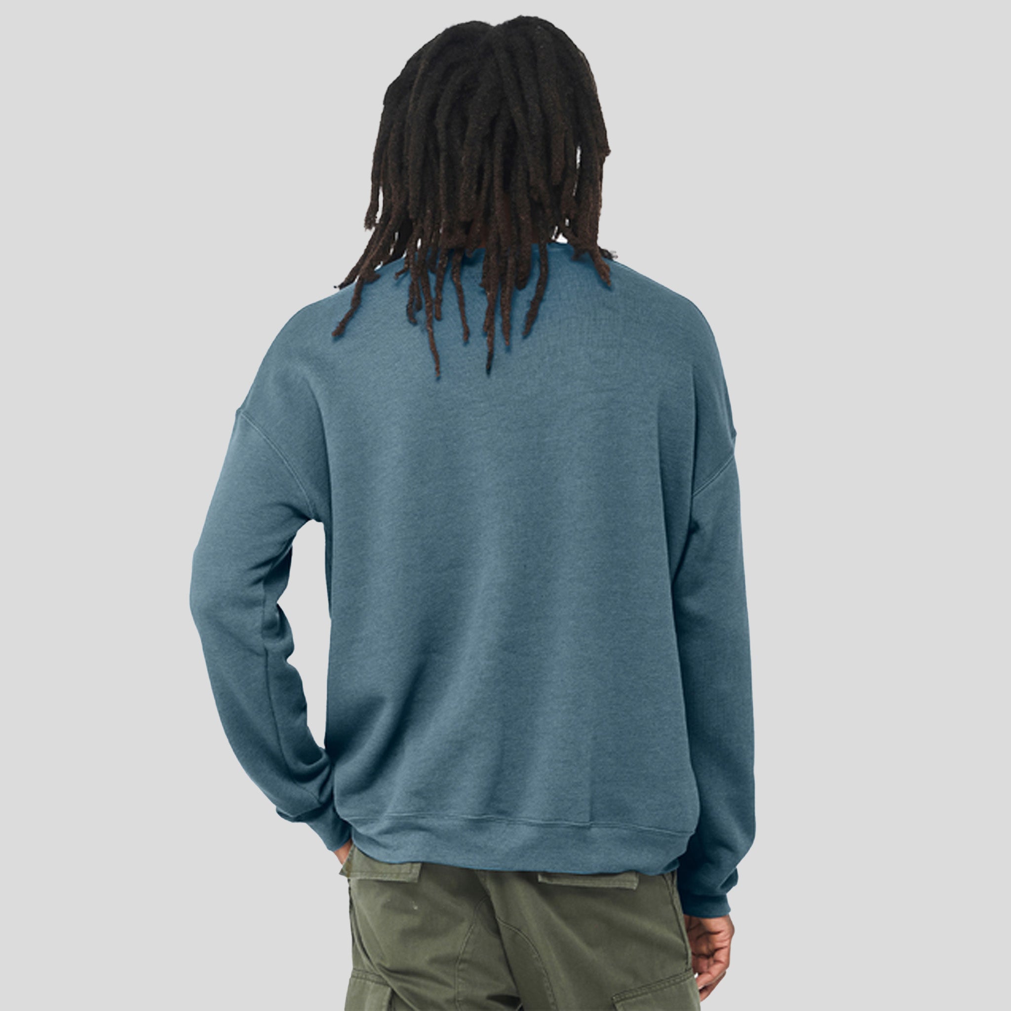 Unisex Sponge Fleece Drop Shoulder Sweatshirt | Heather Deep Teal