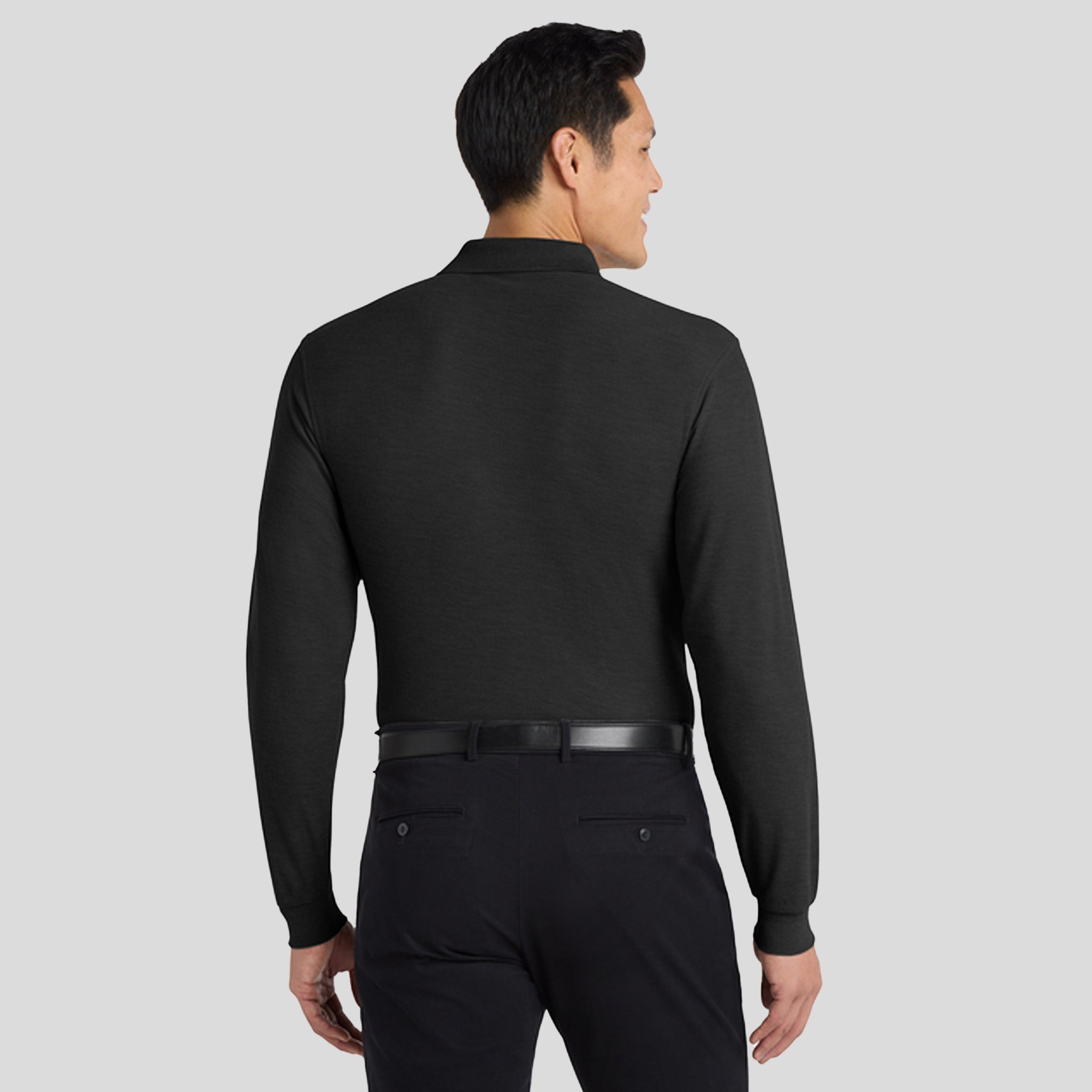 Silk Touch™ Long Sleeve Polo | Black