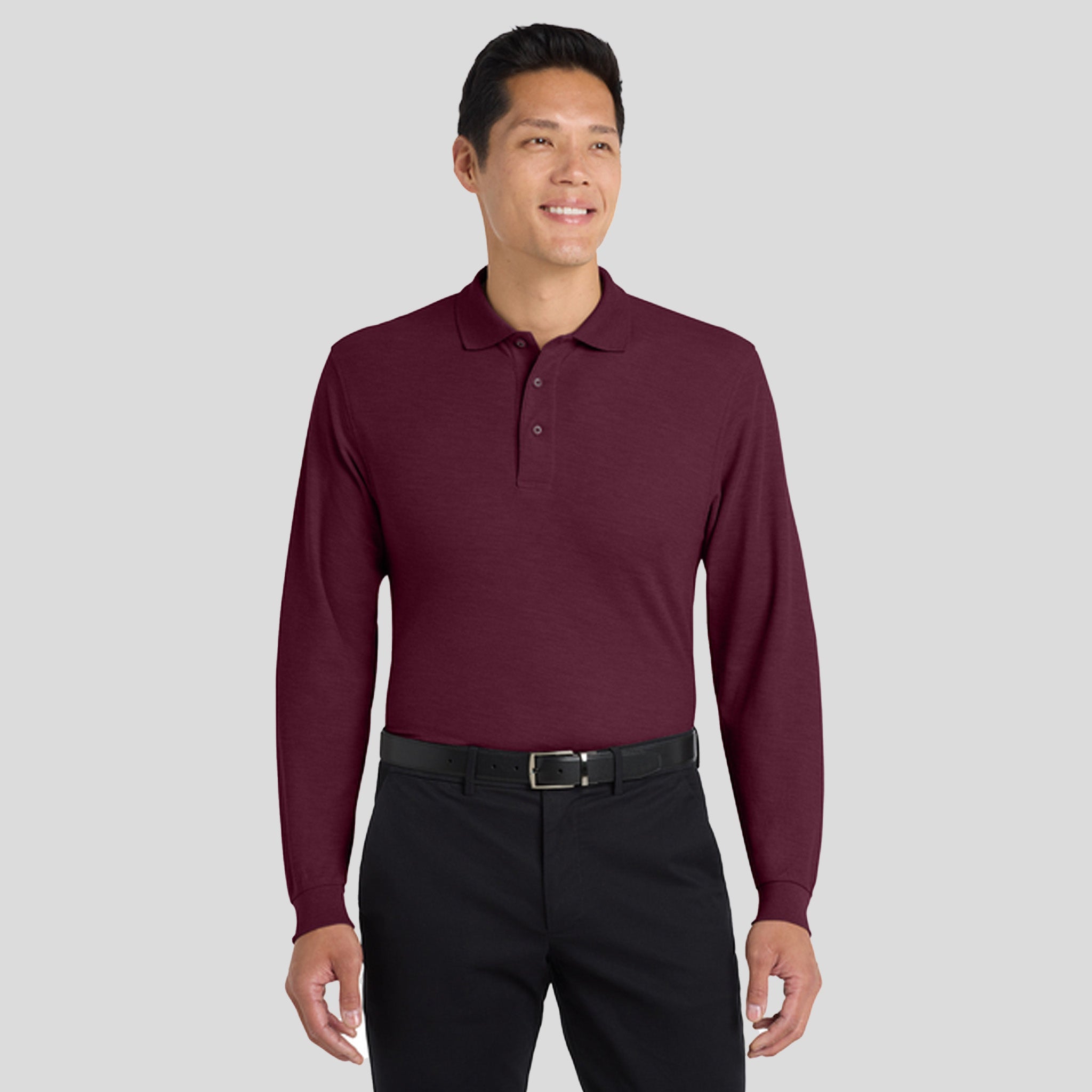 Silk Touch™ Long Sleeve Polo | Burgundy