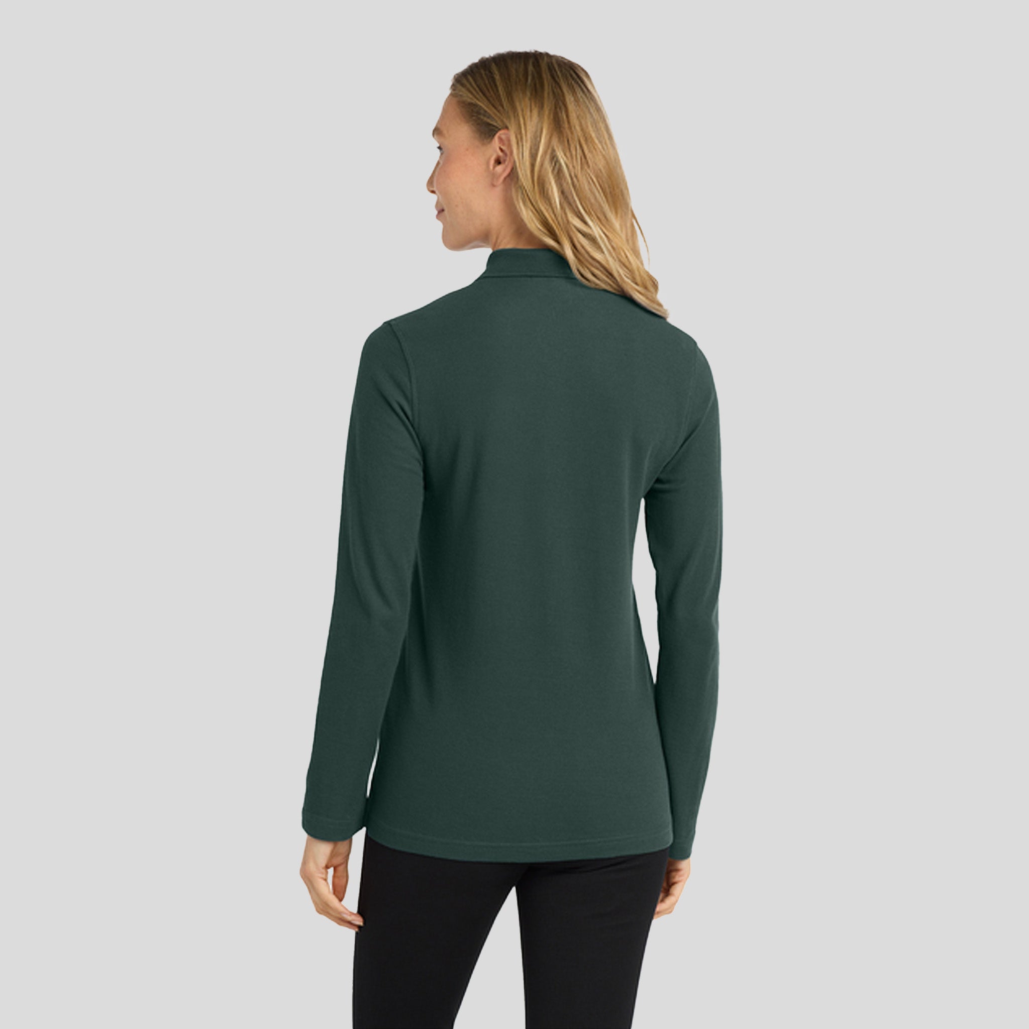 Women's Silk Touch™ Long Sleeve Polo | Dark Green