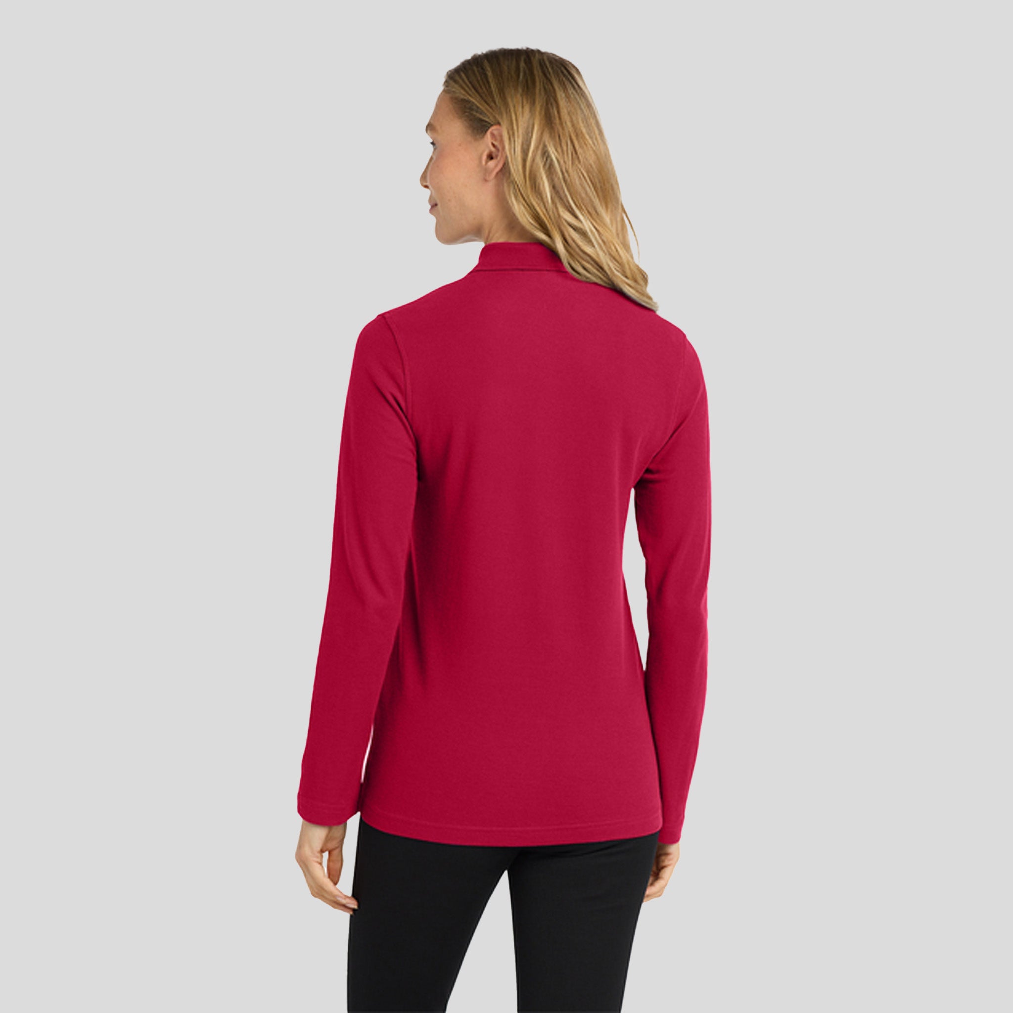 Women's Silk Touch™ Long Sleeve Polo | Red