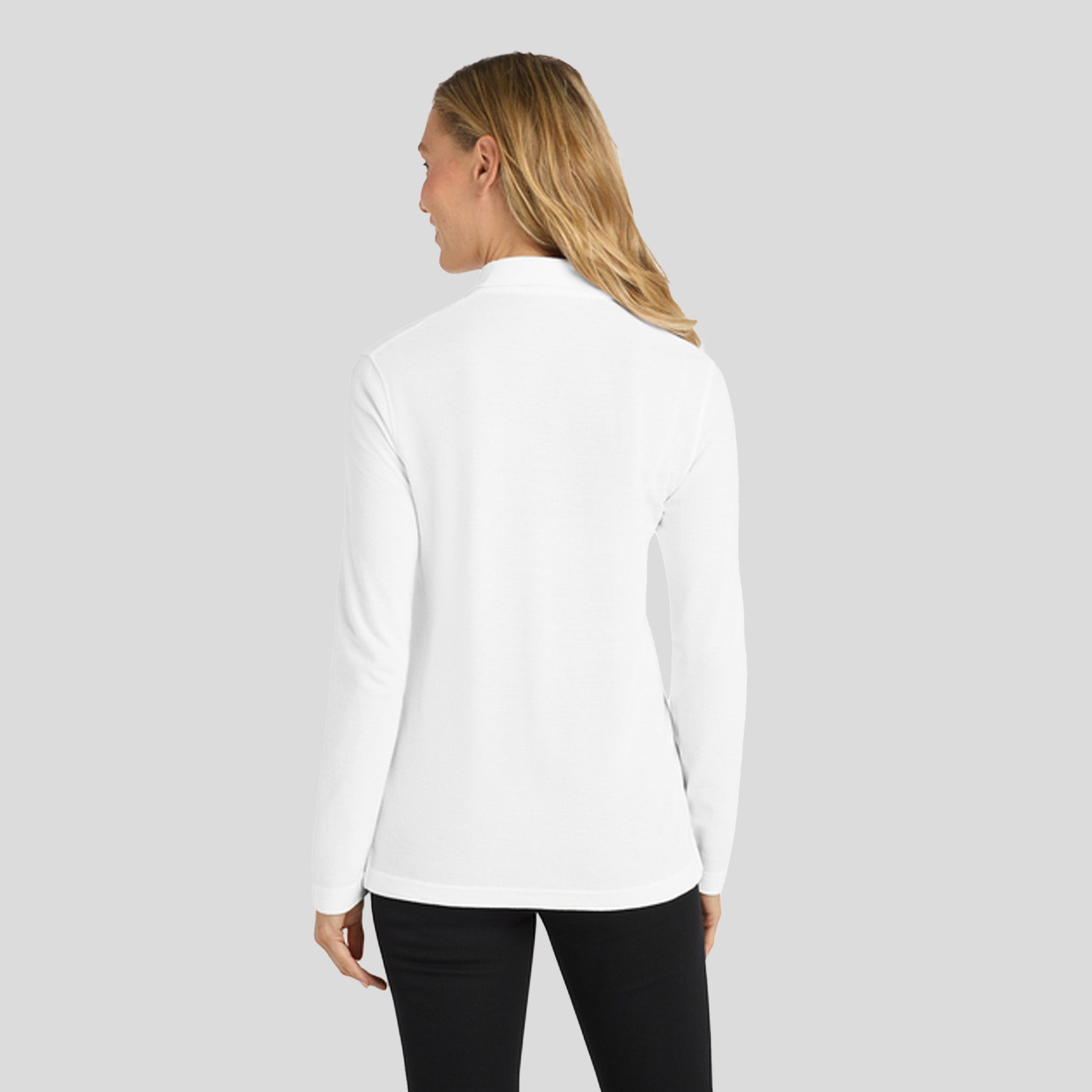 Women's Silk Touch™ Long Sleeve Polo | White