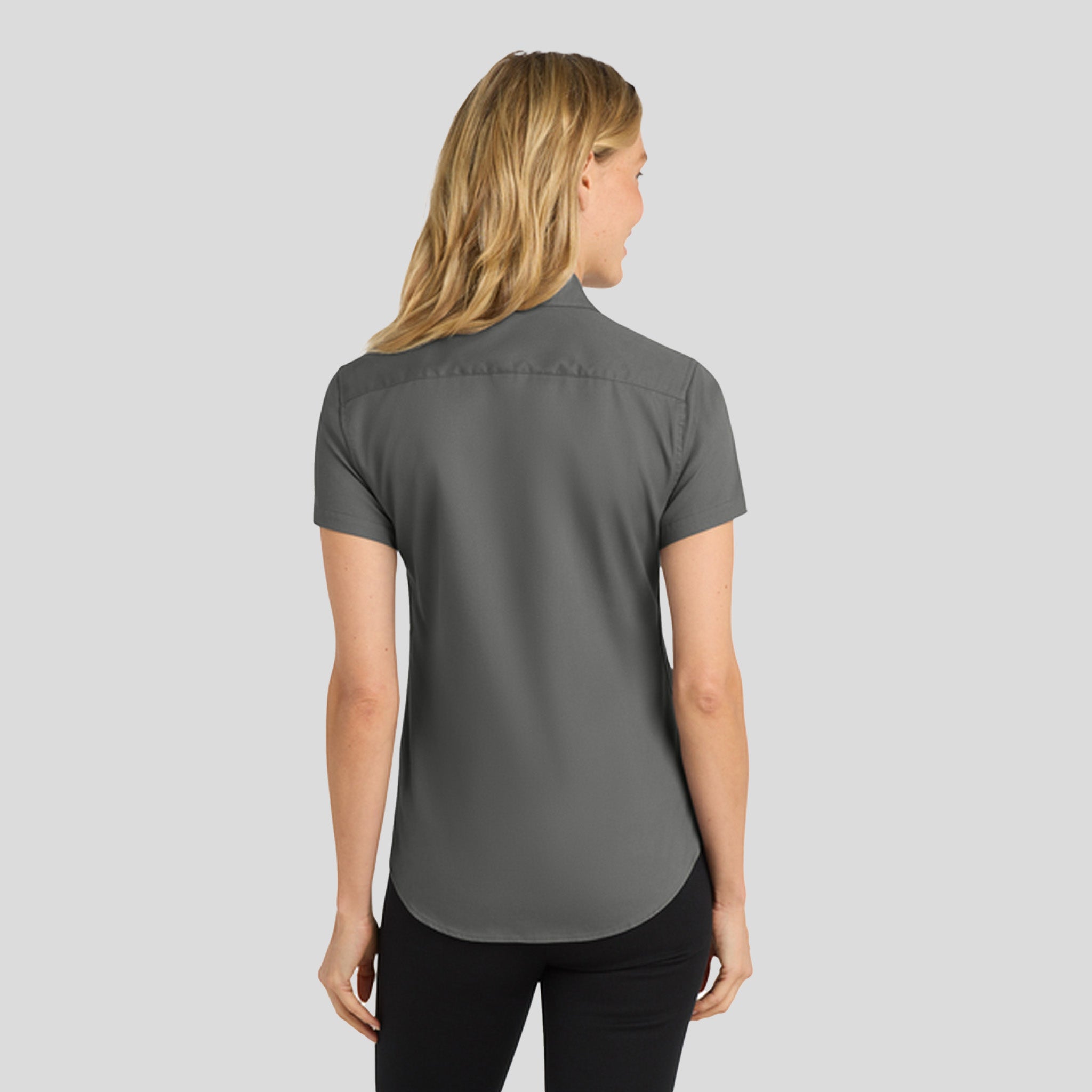 Women's Short Sleeve Easy Care Shirt | Steel Grey/Light Stone