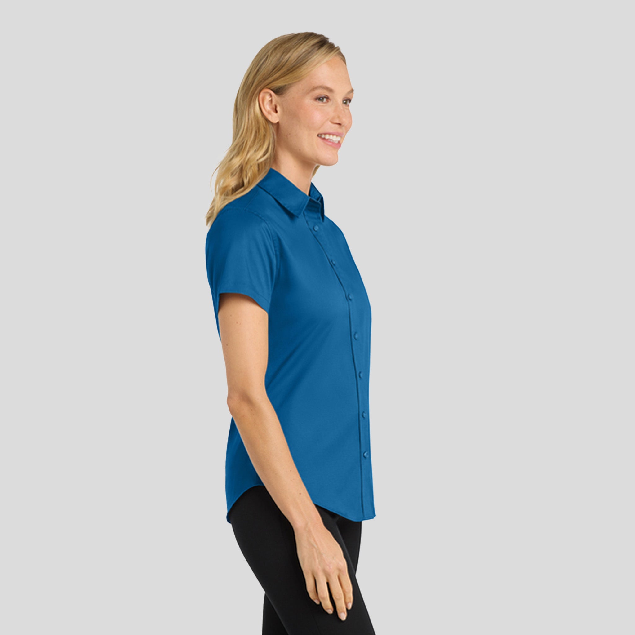 Women's Short Sleeve Easy Care Shirt | Strong Blue