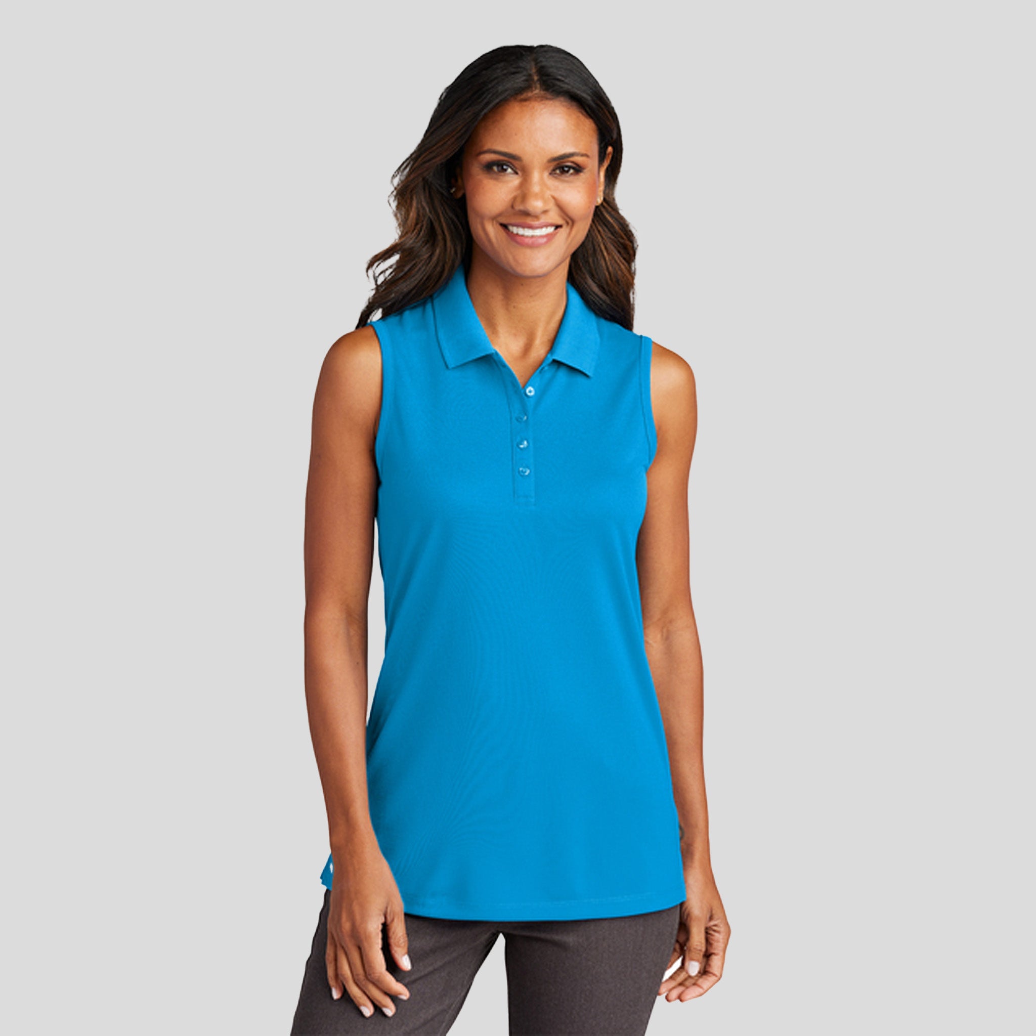 Women's Dry Zone® UV Micro-Mesh Sleeveless Polo | Coastal Blue