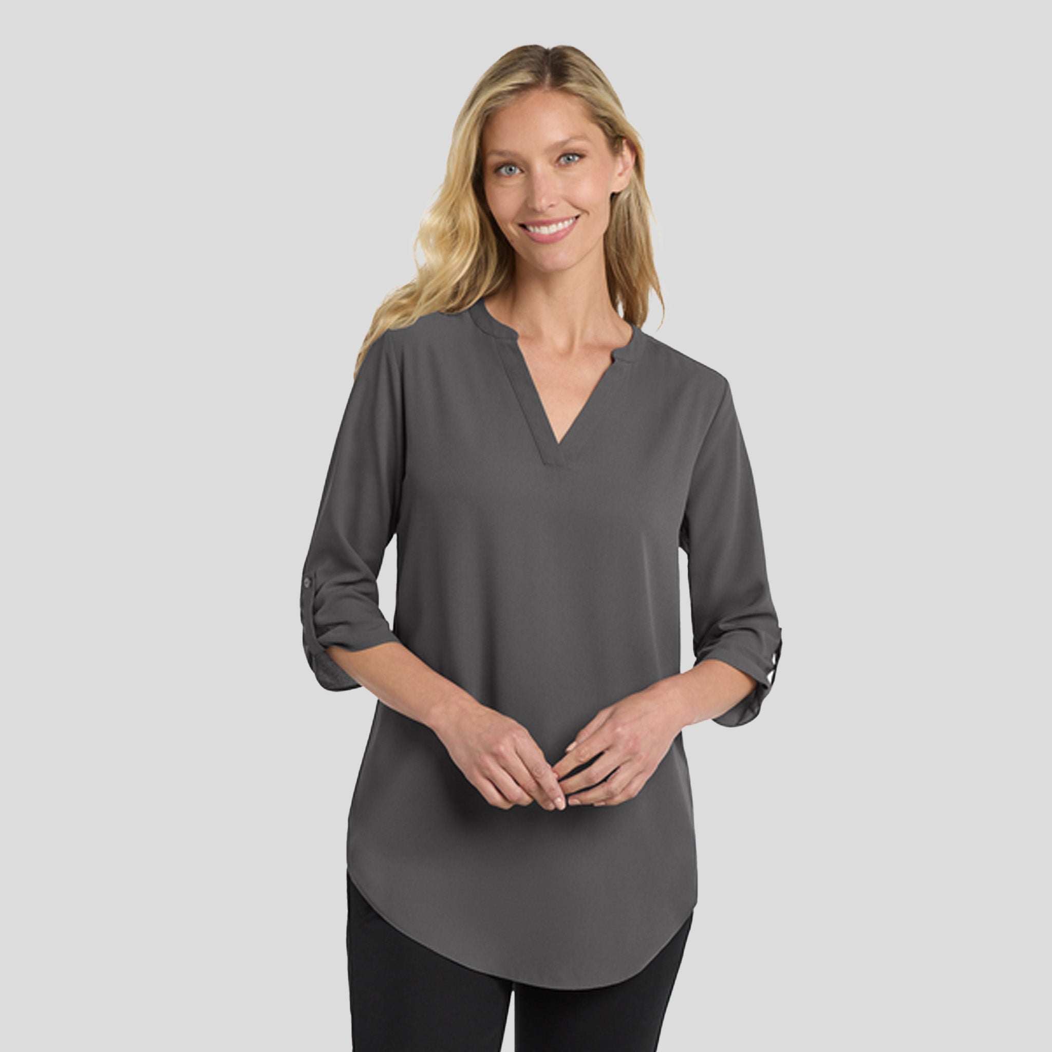 Women's 3/4-Sleeve Tunic Blouse | Sterling Grey