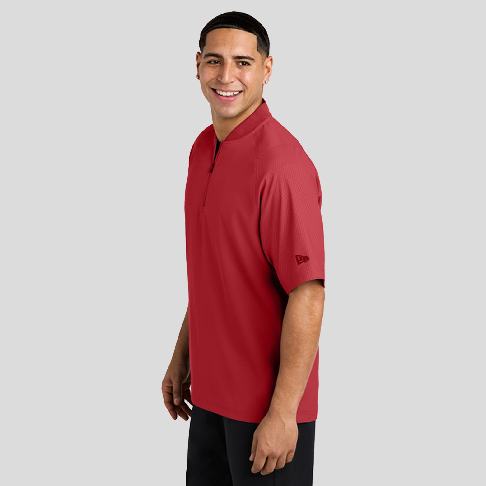 Cage Short Sleeve 1/4-Zip Jacket | Scarlet