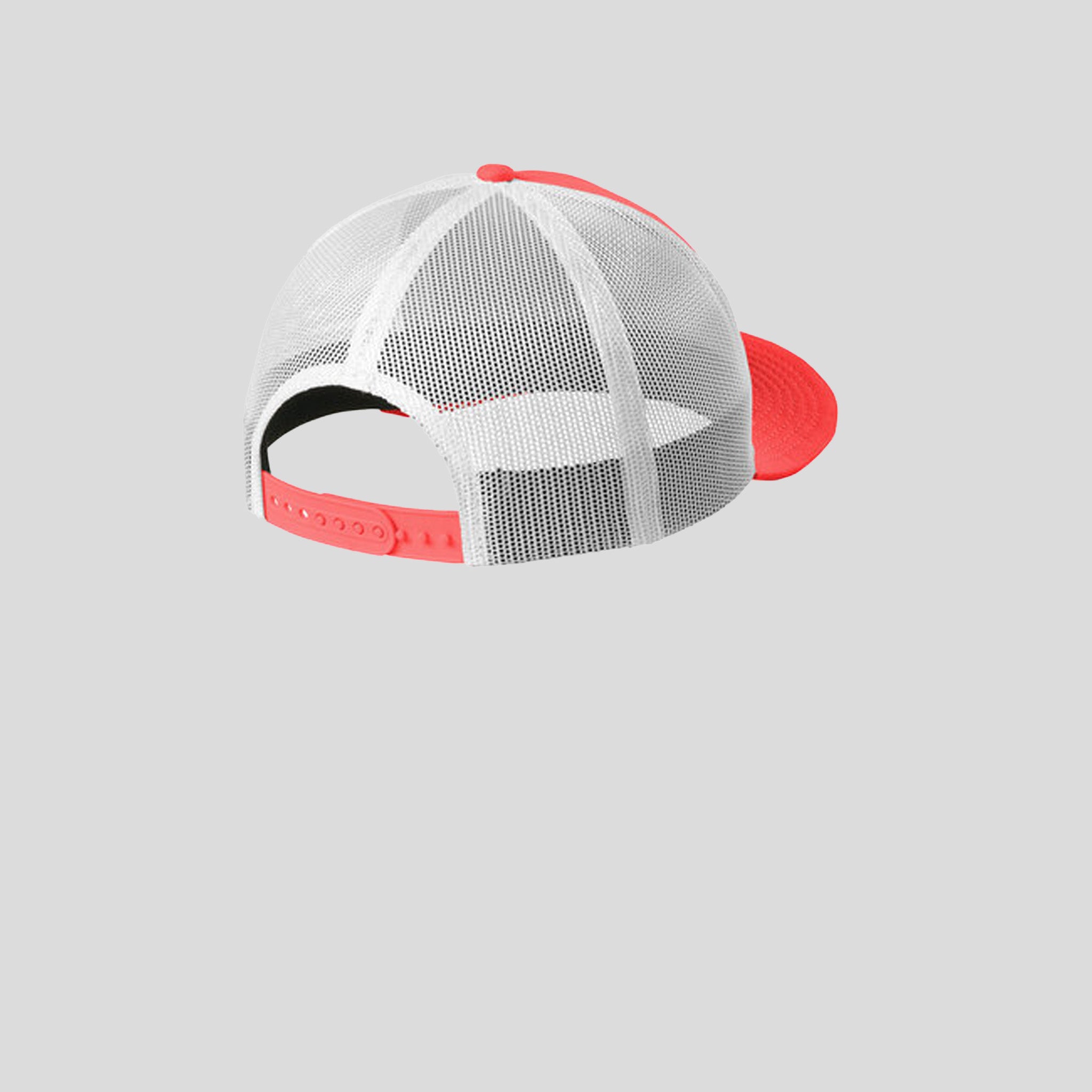 Snapback Low Profile Trucker Cap | Coral/White