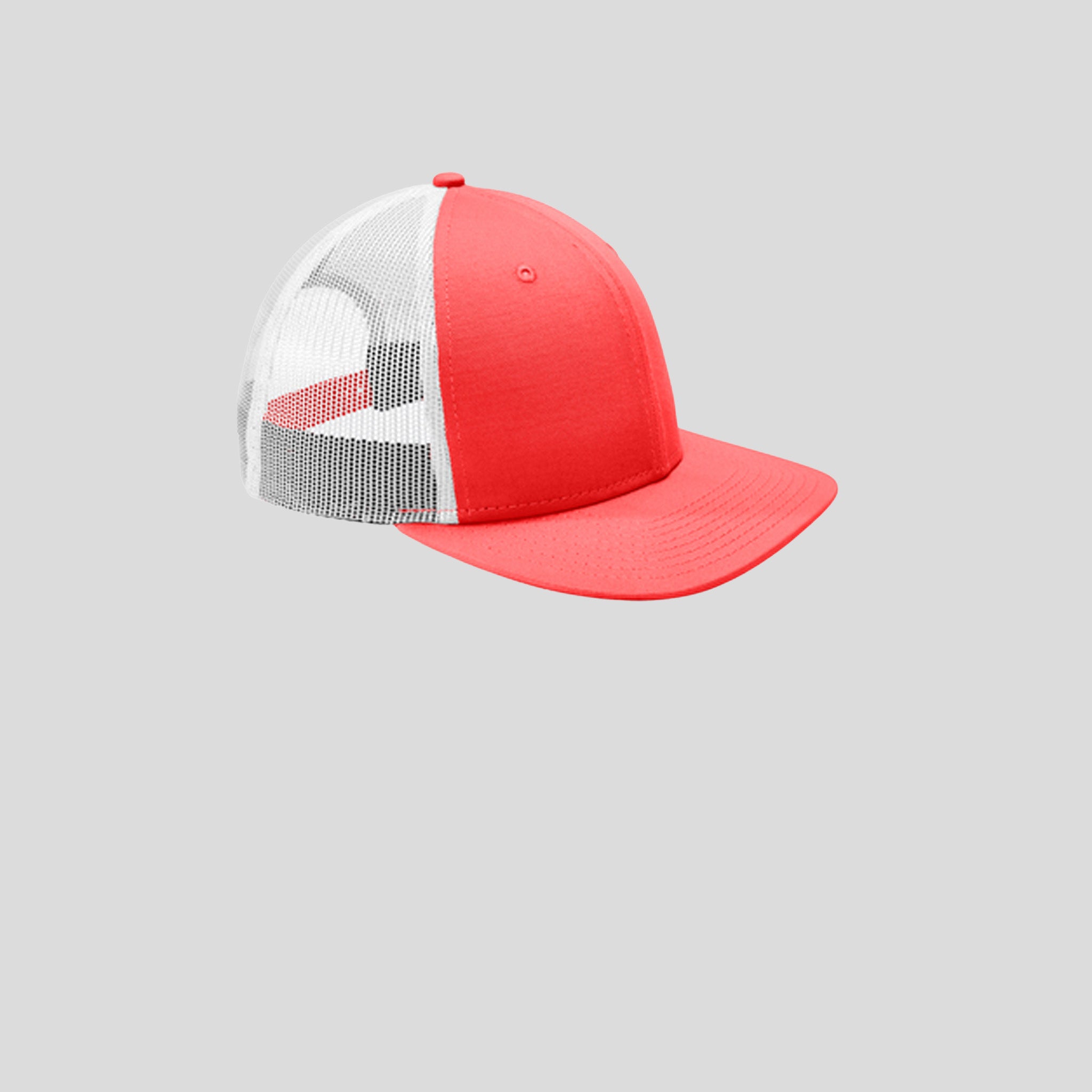 Snapback Low Profile Trucker Cap | Coral/White