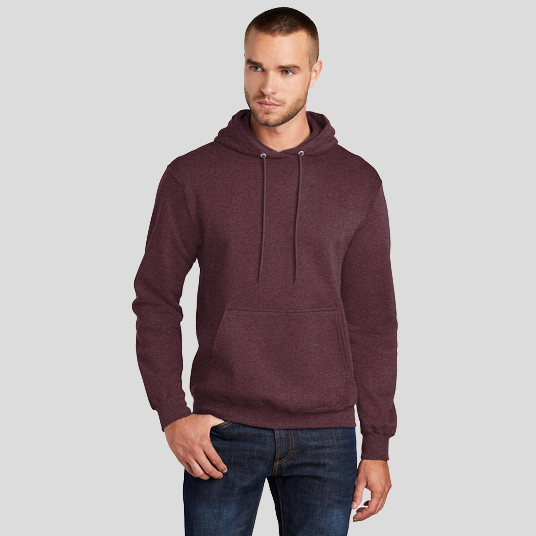 Core Fleece Pullover Hooded Sweatshirt | Heather Athletic Maroon