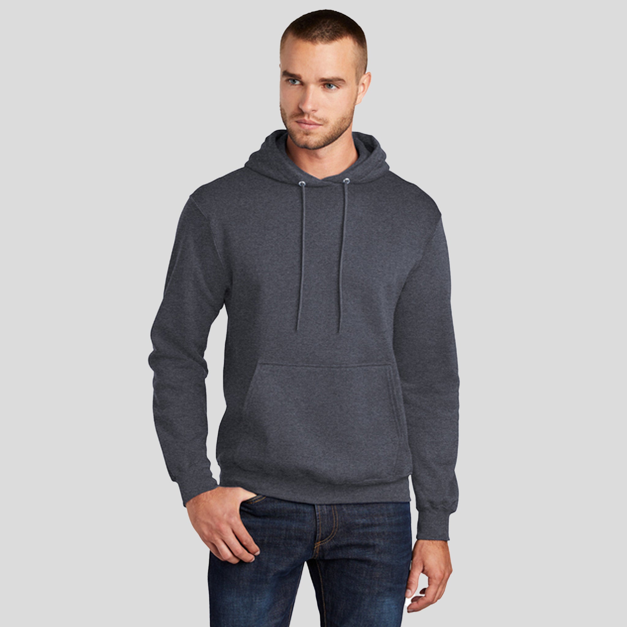 Core Fleece Pullover Hooded Sweatshirt | Heather Navy