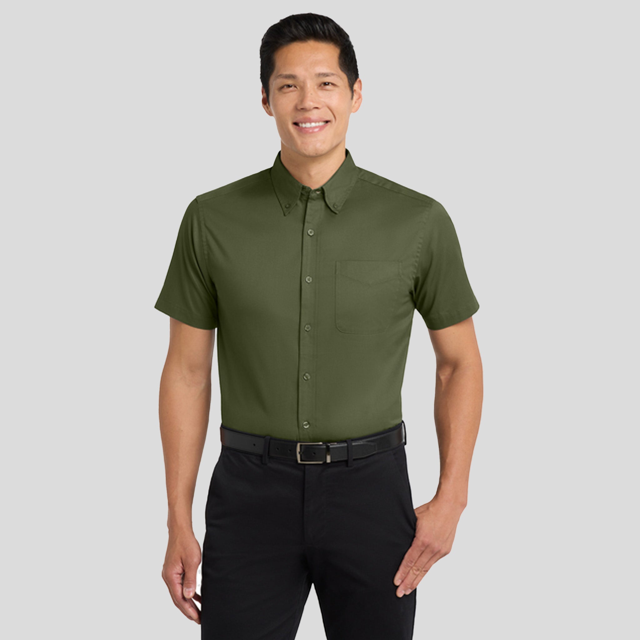 Short Sleeve Easy Care Shirt | Clover Green