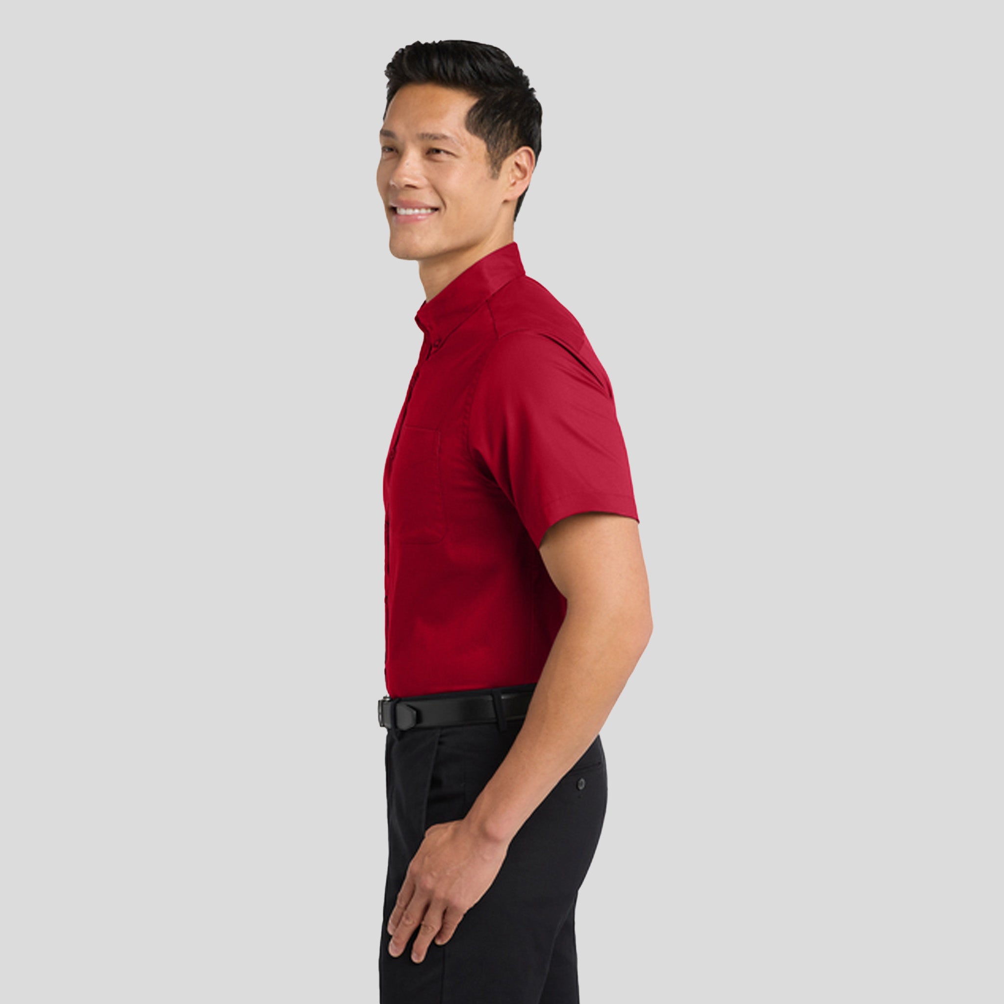 Short Sleeve Easy Care Shirt | Red/Light Stone