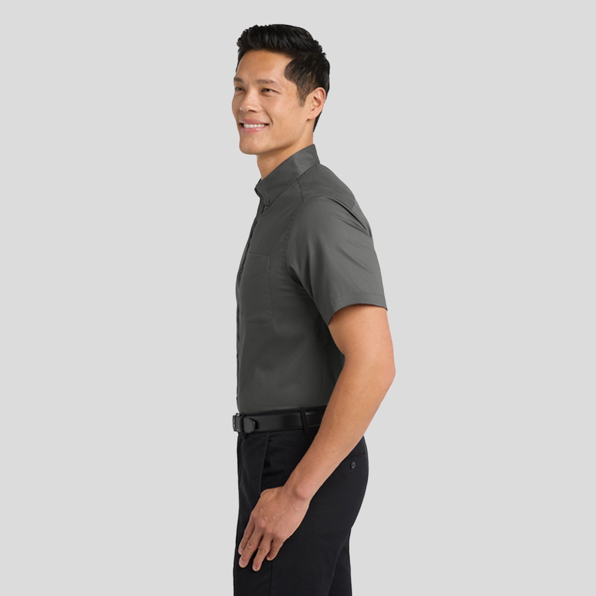 Short Sleeve Easy Care Shirt | Steel Grey/Light Stone