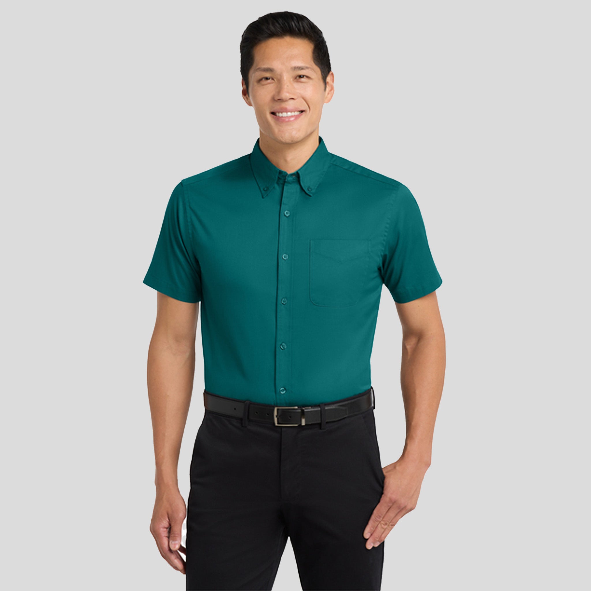 Short Sleeve Easy Care Shirt | Teal Green