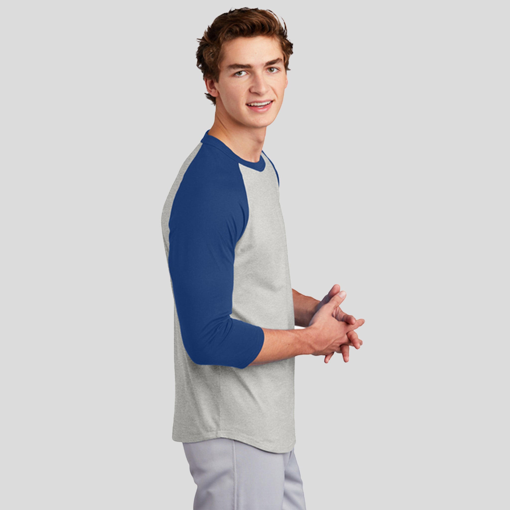 Colorblock Raglan Jersey | Heather Grey/Royal