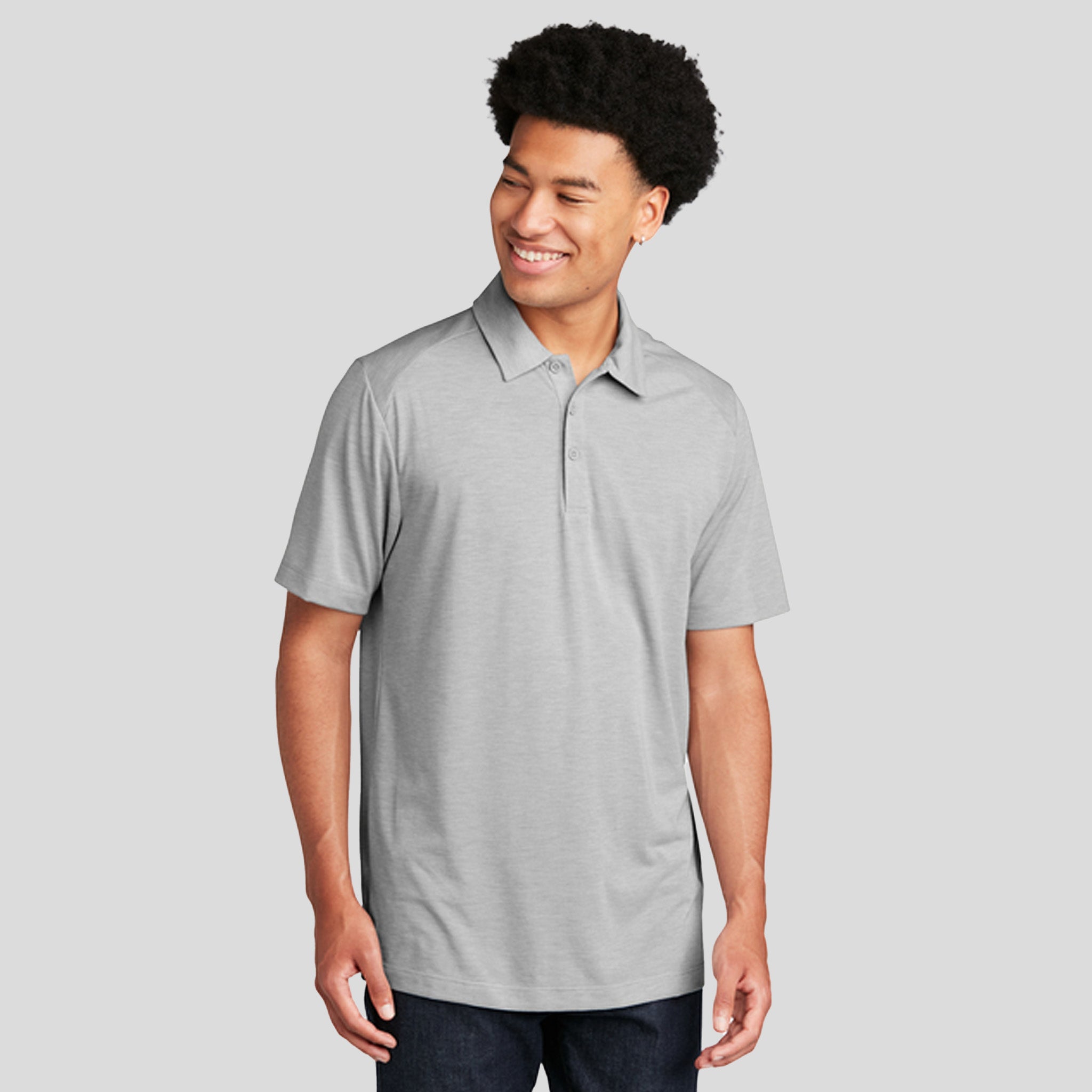 PosiCharge ® Tri-Blend Wicking Polo | Light Grey Heather