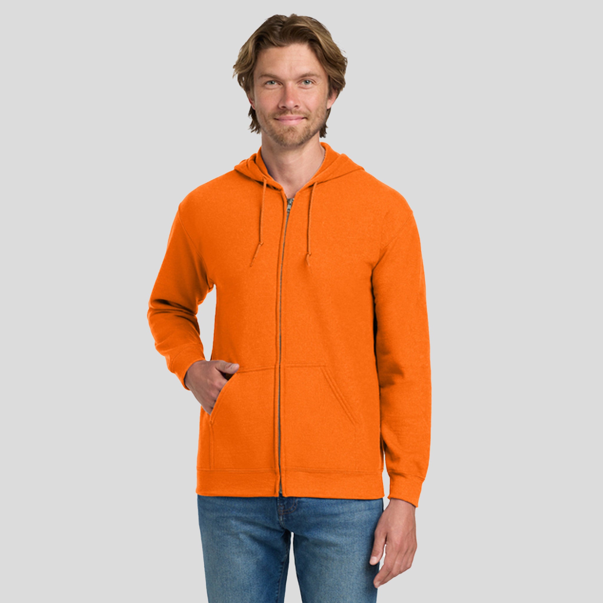 Heavy Blend™ Full-Zip Hooded Sweatshirt | Safety Orange