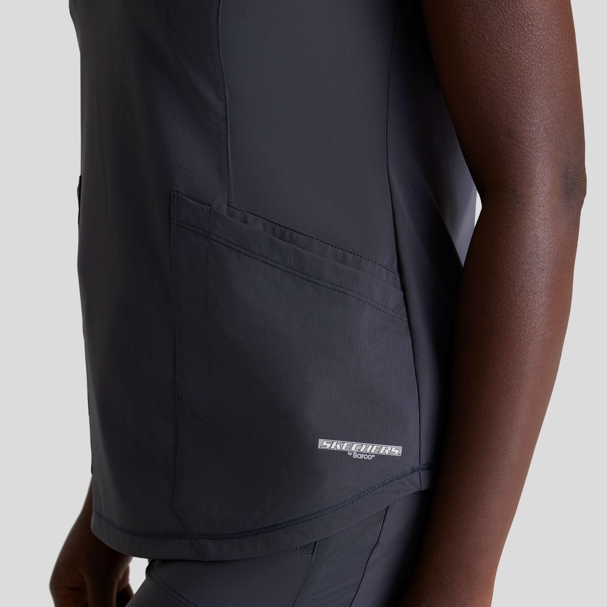 Serene 3-Pocket V-Neck Top | Pewter