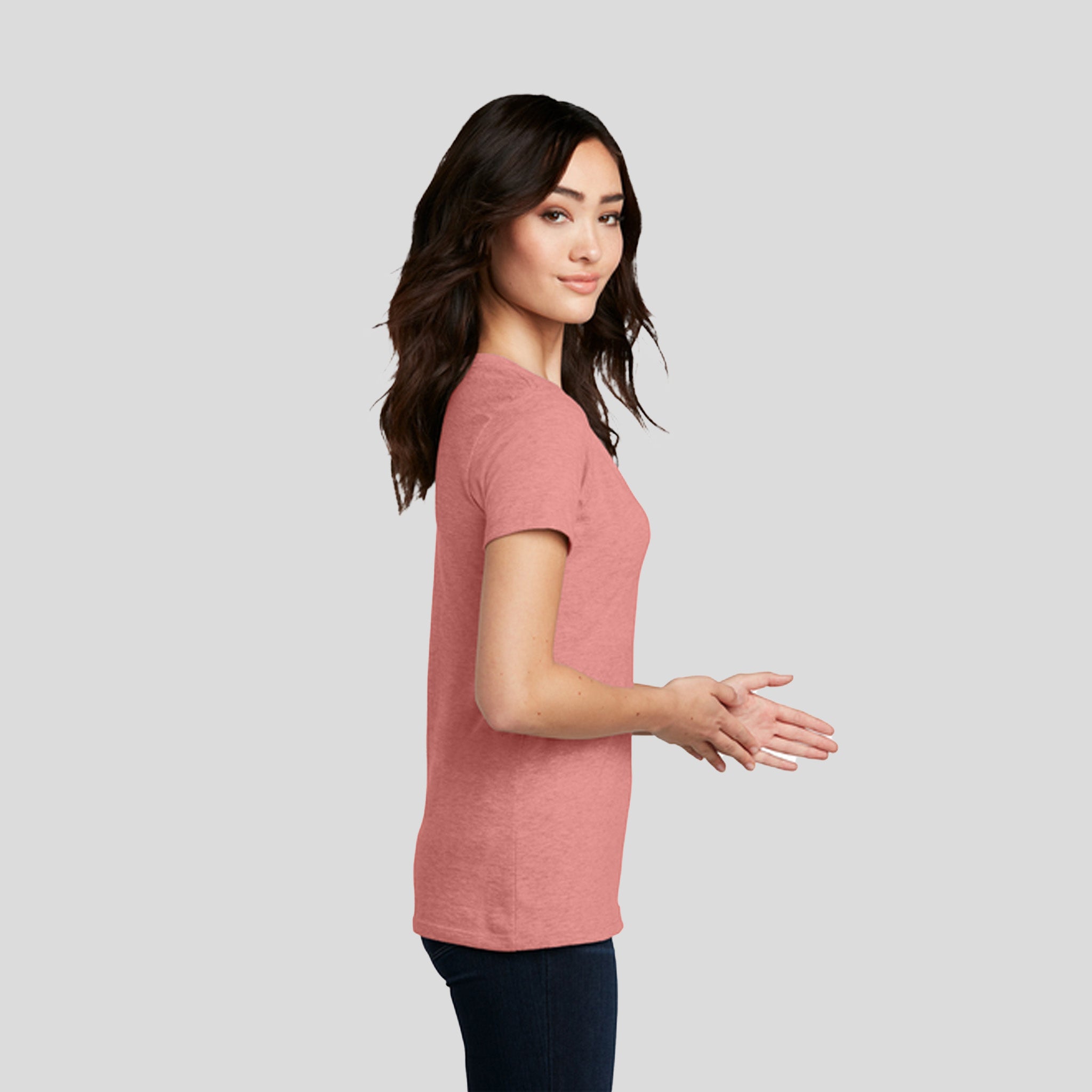 Women’s Perfect Blend® CVC V-Neck Tee | Blush Frost