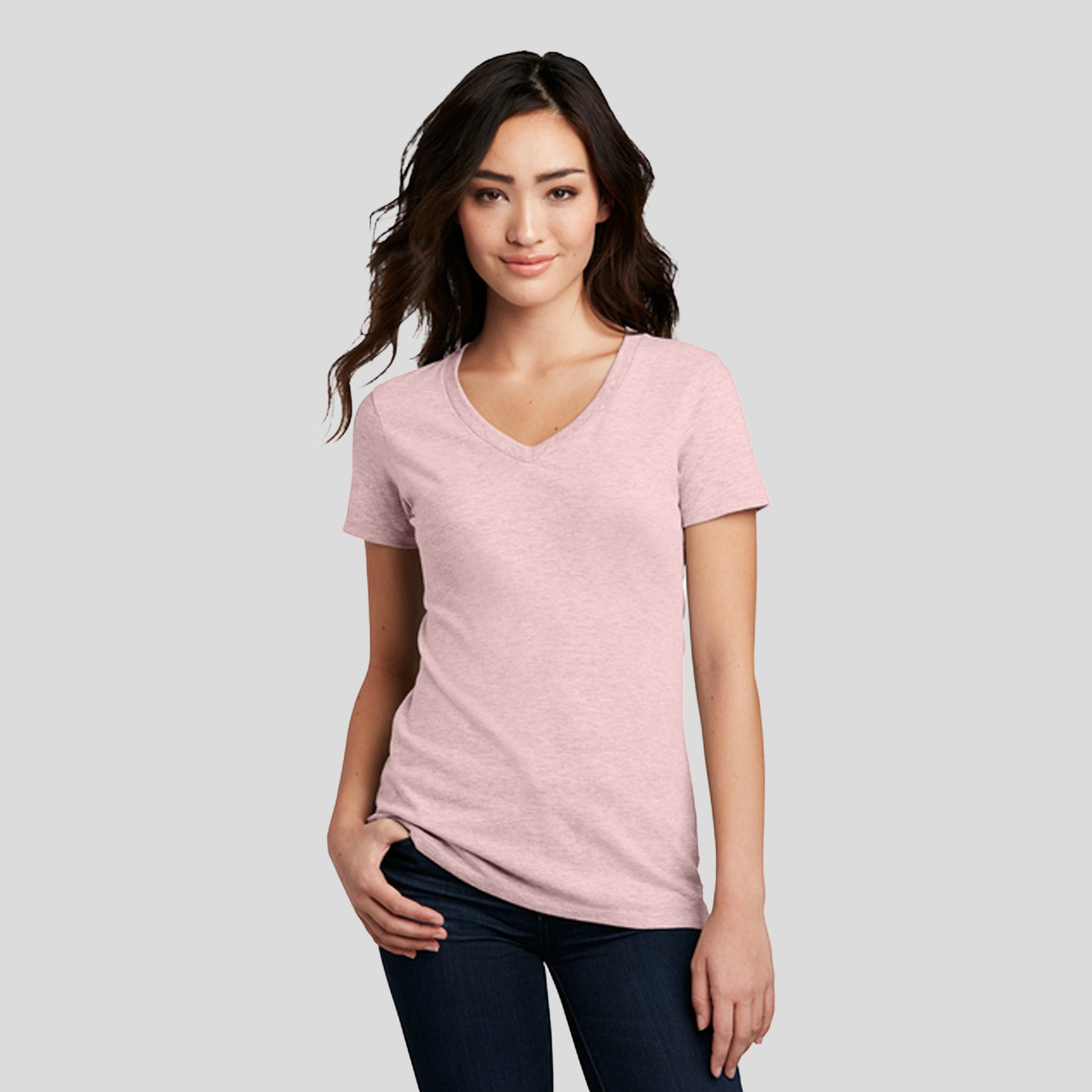 Women’s Perfect Blend® CVC V-Neck Tee | Heathered Lavender
