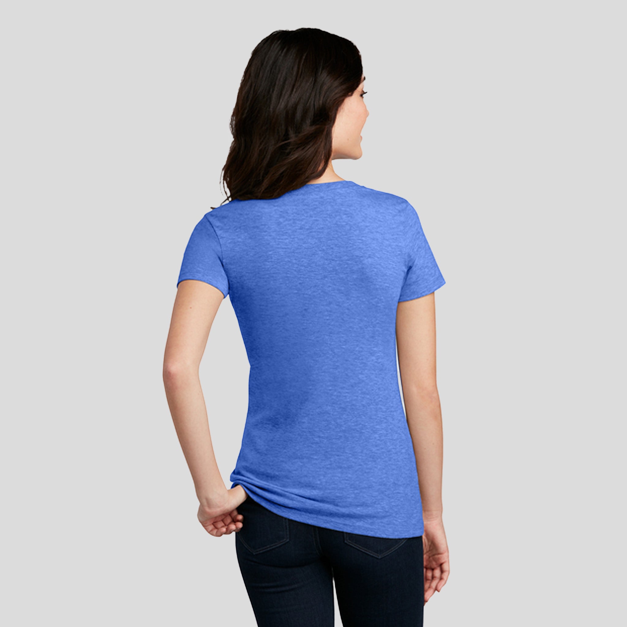 Women’s Perfect Blend® CVC V-Neck Tee | Heathered Royal