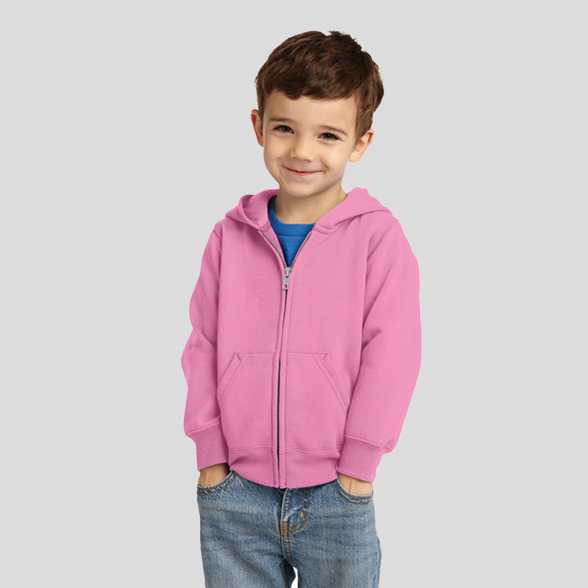 Toddler Core Fleece Full-Zip Hooded Sweatshirt | Candy Pink